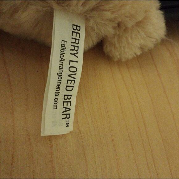 Teddy BEAR Berry Loved 11" Beige Realistic Plush Stuffed Animal Toy Strawberry - Picture 12 of 15